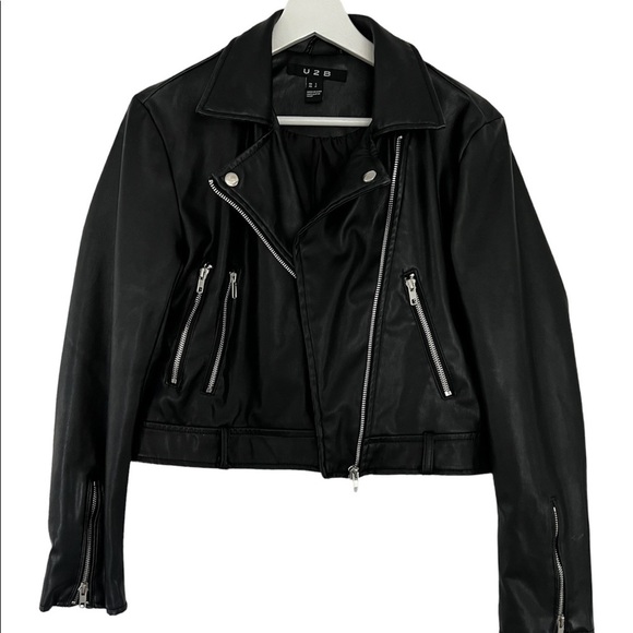 U2B NWOT black  leather women jacket - Picture 3 of 6